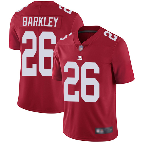 Men New York Giants 26 Saquon Barkley Red Limited Red Inverted Legend Football NFL Jersey